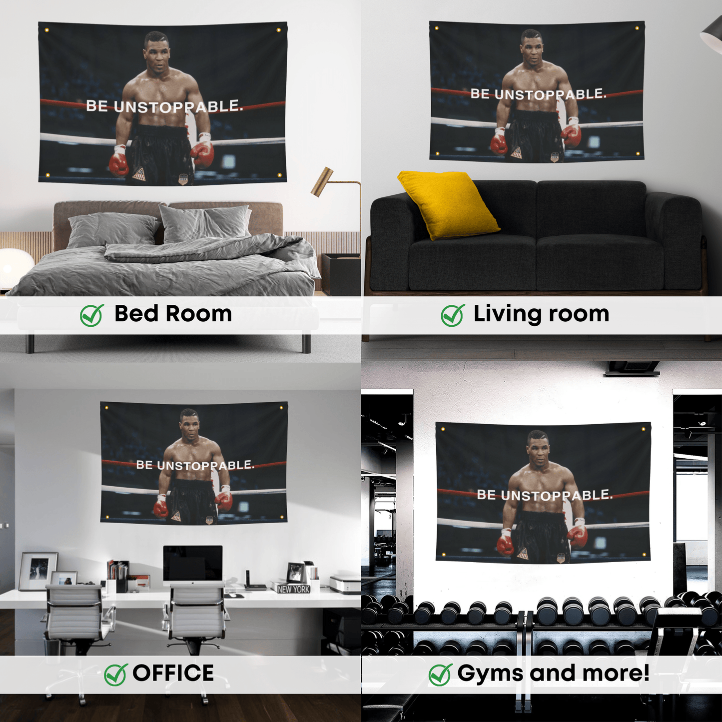 Inspiring workout banner - Mike Tyson - Be Unstoppable - ultimate flag