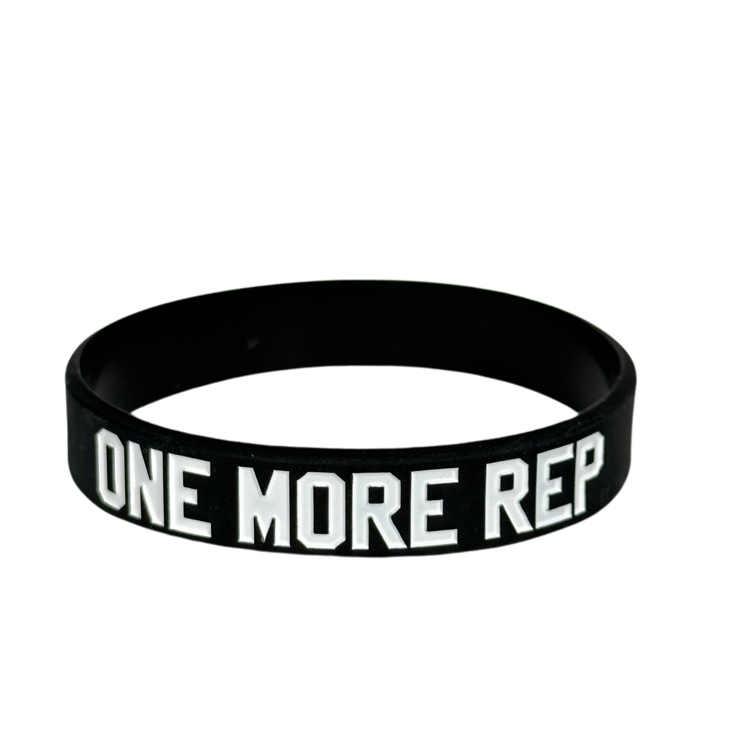 One More Rep" silicone motivational bracelet: Fitness motivation accessory for pushing limits and achieving goals