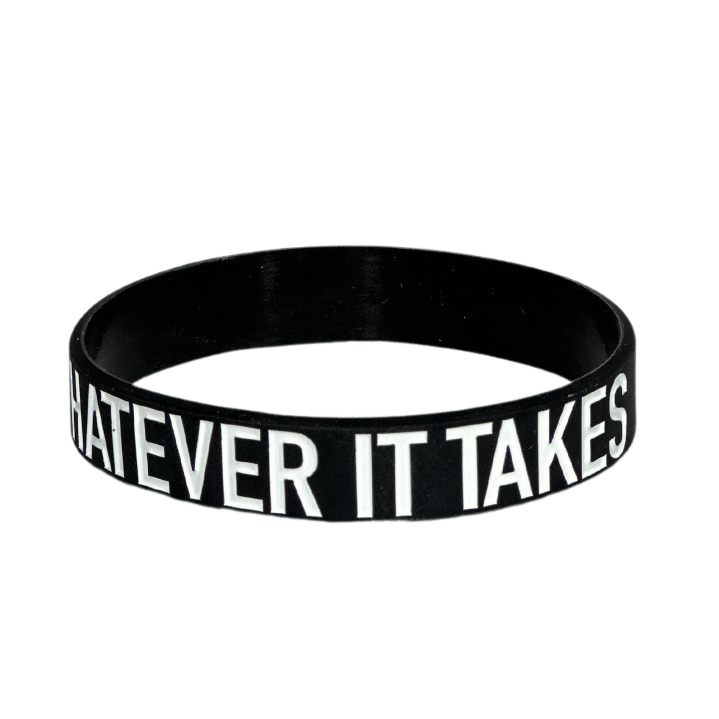 Durable and inspiring silicone bracelet with 'Whatever It Takes' message.