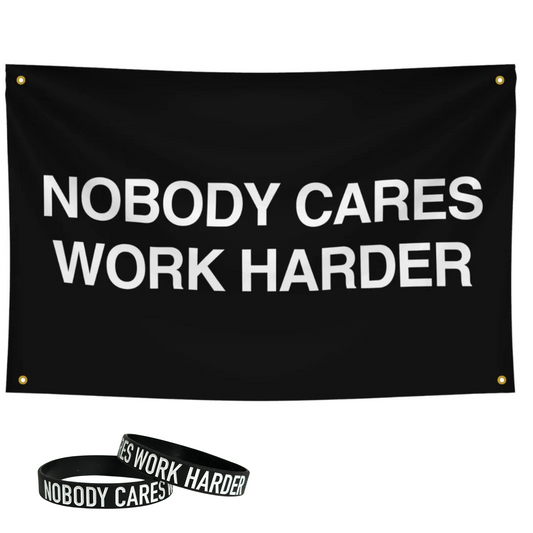 Nobody Cares Work Harder Flag and Bracelet Bundle