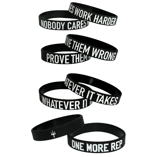 New 3pcs Motivational Keep Going Everything Black White Rubber Bracelets #45